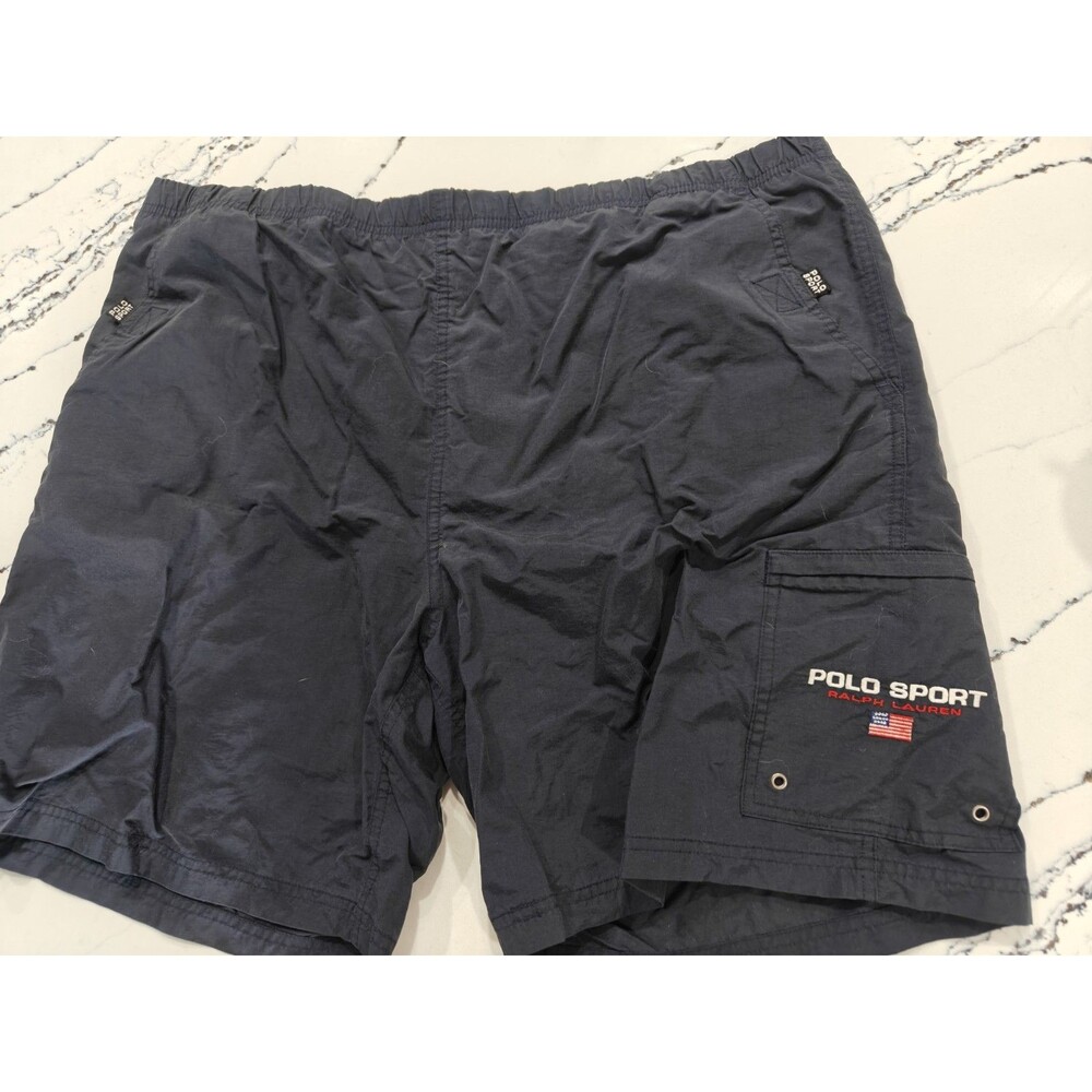 Vintage Ralph Lauren Polo Sport Shorts Mens XL Navy Blue Beach Swim Y2k